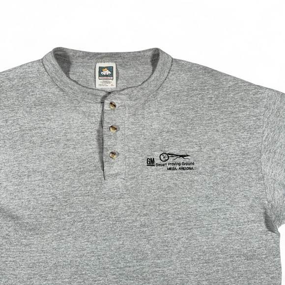 Vintage General Motors Shirt Adult LARGE Gray Desert Proving Ground GM USA 90s - Picture 2 of 9